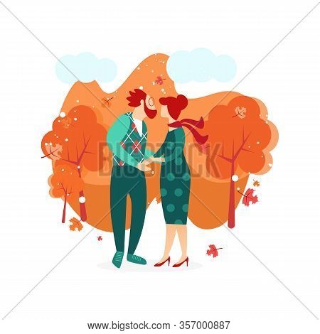 Bright Banner Relationship In Adulthood Cartoon. General Reasoning Or Creative Discussion. Bearded M