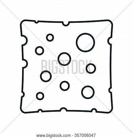 Gauda Cheese Line Icon. Vector Gauda Cheese In Line Style Isolated On White Background. Element For 