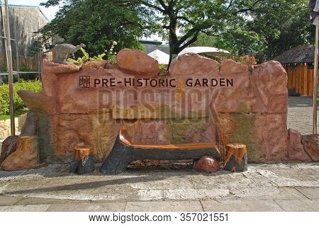 Bulacan, Ph - Oct. 16: Cherubin Gardens Pre-historic Garden Sign On October 16, 2015 In Meycauayan, 