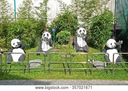 Bulacan, Ph - Oct. 16: Cherubin Gardens Panda Statues On October 16, 2015 In Meycauayan, Bulacan, Ph