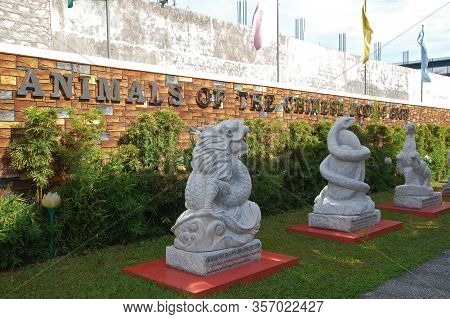 Bulacan, Ph - Oct. 16: Cherubin Gardens Chinese Zodiac Sign Statues On October 16, 2015 In Meycauaya