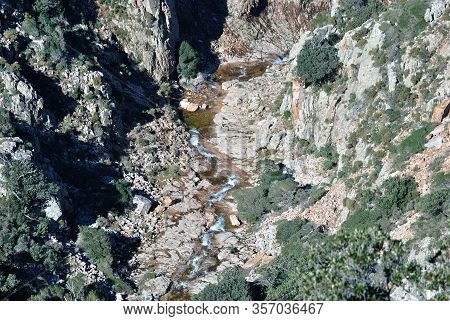 View Of The Murumannu River Canyon In Gonnosfanadiga