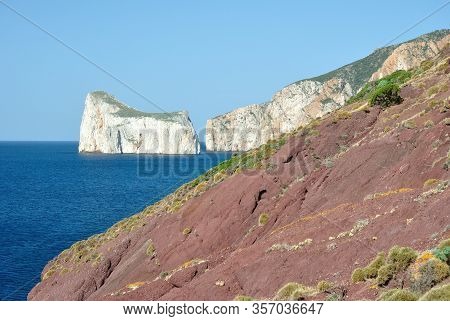 View Of The Pan Di Zucchero And The Coast Of Nebida And Masua