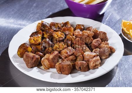 Colombian Minced Chorizo And Pork Rinds - Top View