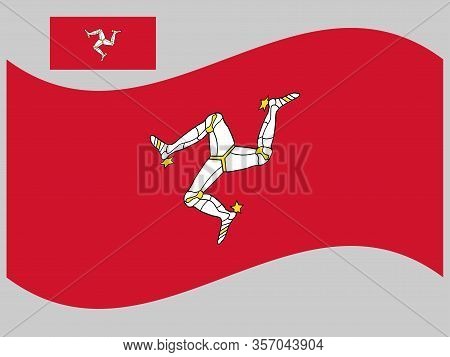 Wave Isle Of Mann Flag Vector Illustration Eps 10