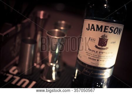Bucharest, Romania - January 27, 2020: Illustrative Editorial Image Of An Irish Whisky Bottle Of Jam