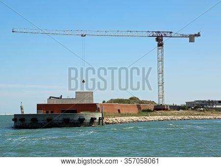 Mose Dam Building In Northern Italy Is A Project To Protect Venice And Other Islands From Flooding