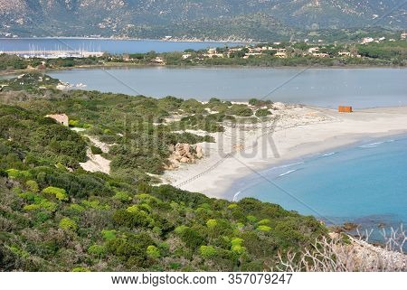 View Of The Porto Giunco Beach In Villasimius