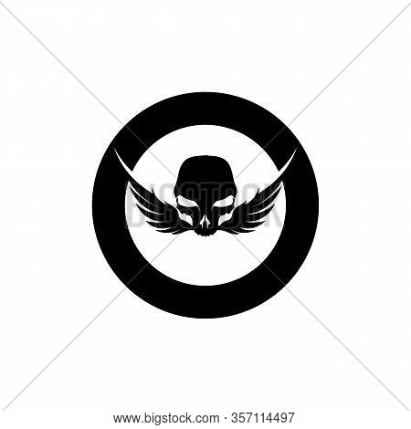 Crossbones Death Skull, Danger Or Poison Flat Icon For Apps And Websites