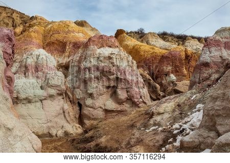 Paint Mines Interpretive Park, Unique And Colorful Ancient Geological Site In Colorado