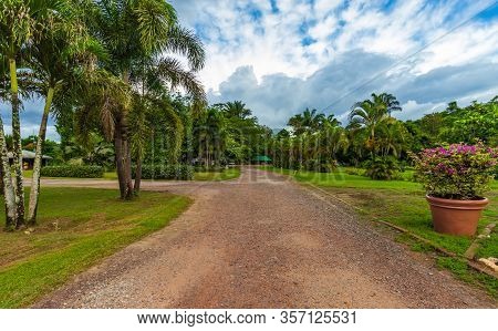 Bergendal, Suriname - August 2019: Amazonia Eco Wellness Nature Resort.