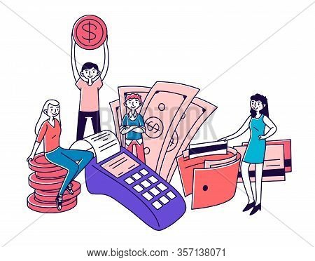 People Investing In Project With High Potential Vector Illustration. Men And Women Issuing Credit In
