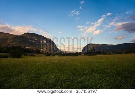View Of Slovenian Landscape In Bohinj. Slovenia