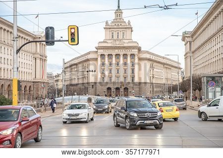 Sofia - March 2, 2020: Street Of The Capital Of Bulgaria