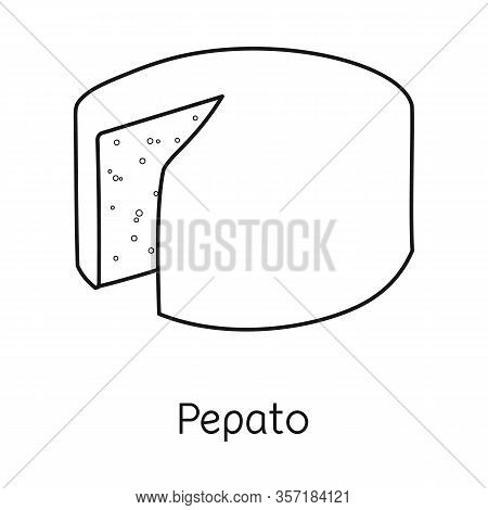 Isolated Object Of Cheese And Chechil Sign. Graphic Of Cheese And Meal Stock Symbol For Web.