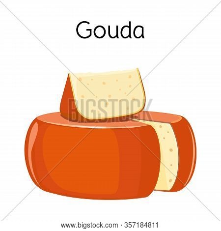 Vector Illustration Of Cheese And Gouda Symbol. Web Element Of Cheese And Block Vector Icon For Stoc