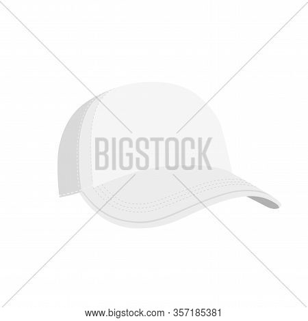 Empty Cap Template Isolated On White Backgound. Corporate Company Or Firm Headdress