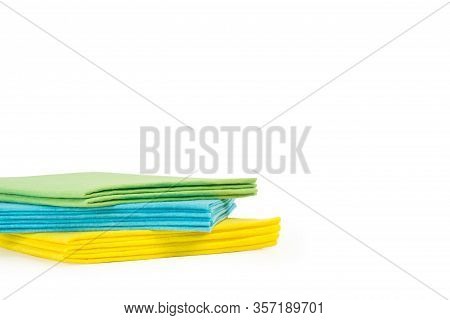 Colored Sponge Cltohes Isolated On A White Background