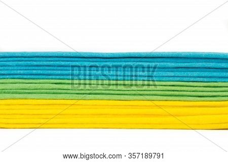 Colored Sponge Cltohes Isolated On A White Background