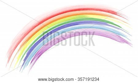 Abstract Hand Painted Colorful Rainbow Watercolor For Background. Stain Artistic Vector Used As Bein