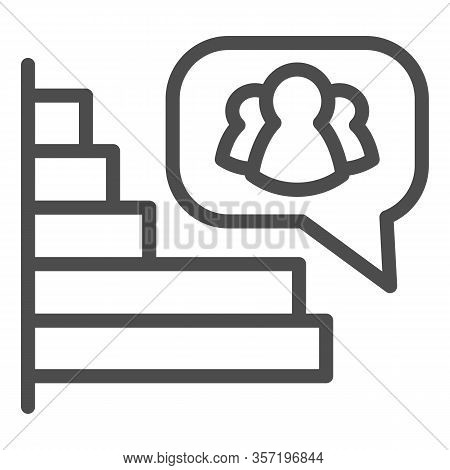 Rating Chart Line Icon. Audience Satisfaction Popup And Revenue Graph Symbol, Outline Style Pictogra