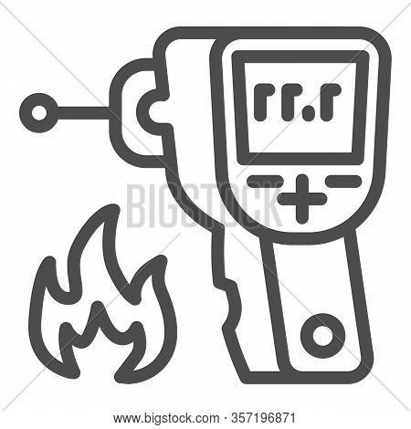 Infrared Thermometer Line Icon. Non-contact Heat Measure Sensor Device Symbol, Outline Style Pictogr