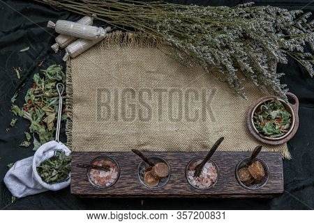 Thai Herbal Plant And Healthy Drinks Concept. Panoramic Banner Background With Copy Space For Design