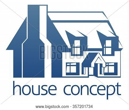 A House Icon Concept Of A Nice Cottage Or Suburban House