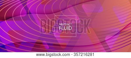 Abstract Fluid Background. 3d Futuristic Stripes. Flow Lines Pattern. Purple Abstract Fluid Backgrou