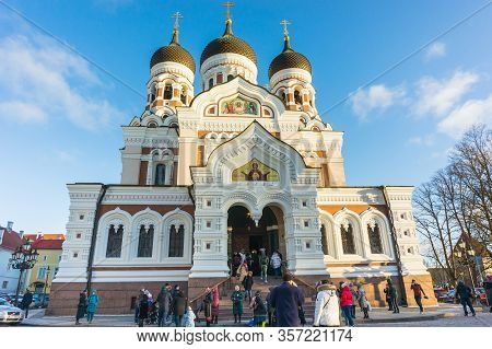 Tallinn, Estonia -01.05.20: St. Alexander Nevsky Cathedral - Stavropegial Cathedral Orthodox Cathedr