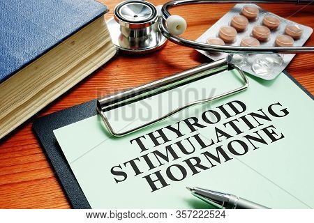 Prescription Form With Tsh Thyroid Stimulating Hormone.