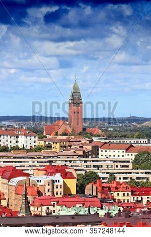 Gothenburg City, Sweden - Urban Cityscape With Masthugget District. Sweden Landmark.