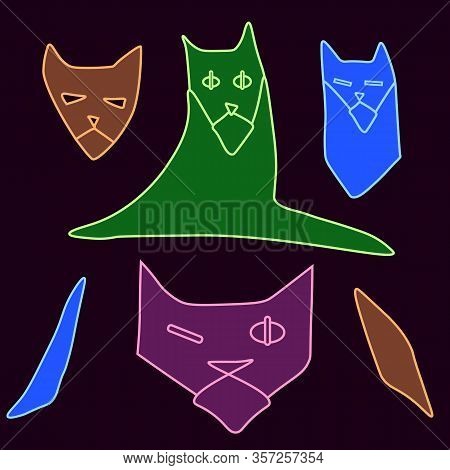 Gang Of Bad Cats Drawn Figures Background