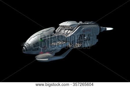 3d Interstellar Military Drone With Afterburner Propulsion Jets For Futuristic Deep Space Travel Or 