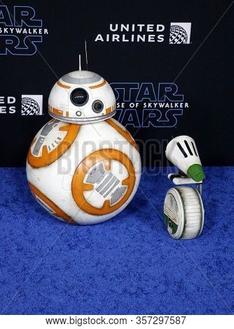 BB-8 and D-O at the World premiere of Disney's 'Star Wars: The Rise Of Skywalker' held at the Dolby Theatre in Hollywood, USA on December 16, 2019.