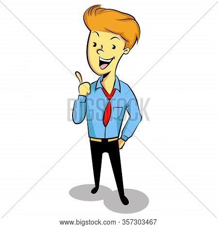 Simple Cute Illustration Of Businessman Give Advice