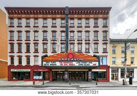 Poughkeepsie, New York - Feb 16, 2020: Historic Bardavon 1869 Opera House In Poughkeepsie, New York.