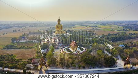 Aerial View Of Big Buddha Statue In Thailand