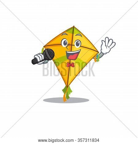 Cute Kite Sings A Song With A Microphone