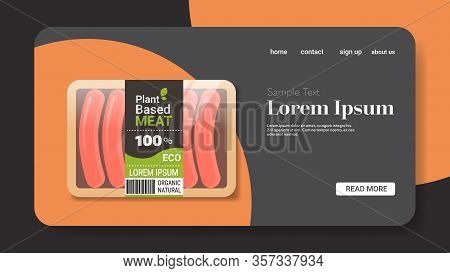 Plant Based Vegetarian Sausages In Packaging Beyond Meat Organic Natural Vegan Food Concept Horizont