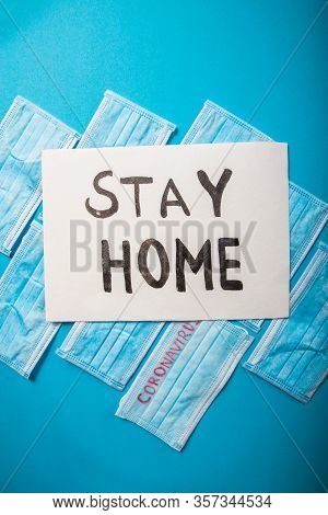 Lets Stay Home Card. Corona Virus 2019 - Ncov.  Modern Brush Calligraphy. Covid-19 - Wuhan Novel Cor