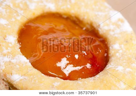 Soubory cookie s jahodovou marmeládou