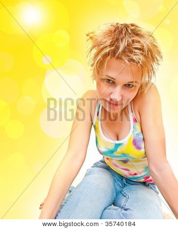 bella donna sessuale su isolato