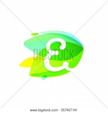 Letter E Logo In Dynamic Leaves Intersection Shape. Vector Icon Perfect For Organic Labels, Vegetari