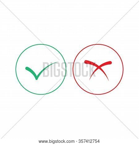 Ok And Cancel Vector Round Web Buttons. Vector Symbol