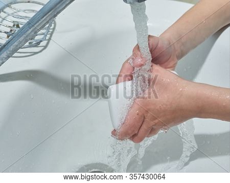 Wash Hands With Soap. Coronavirus Protect. Covid-2019 Prevention