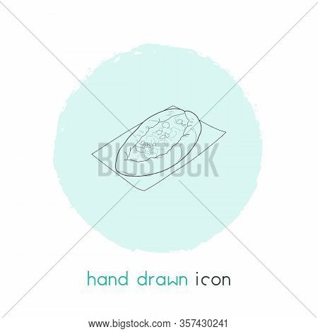 Turkish Pide Icon Line Element. Vector Illustration Of Turkish Pide Icon Line Isolated On Clean Back