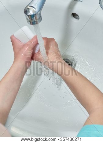 Wash Hands With Soap. Coronavirus Protect. Covid-2019 Prevention