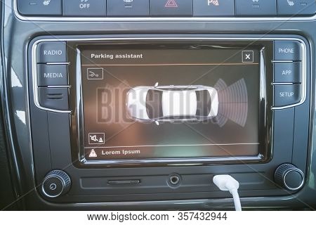 Car Rearview Camera View Parking Assistance Marking.