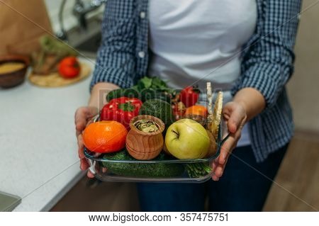 Whole Foods, Plant Based Diet Ingredients In Eco Friendly Zero Waste Packaging. Fresh Raw Food Seaso